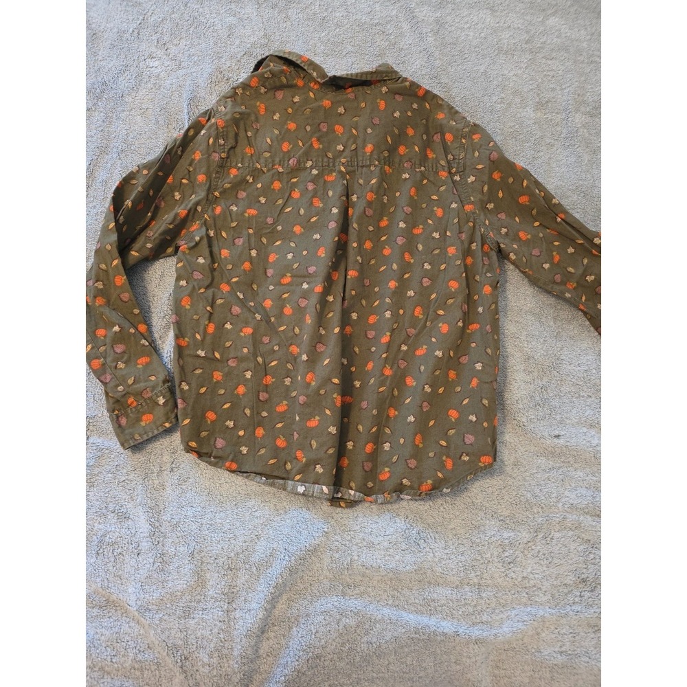 Karen Scott Fall Leave Pumpkin Olive Green Long Sleeve Womens L Cottage Granola - Picture 5 of 7